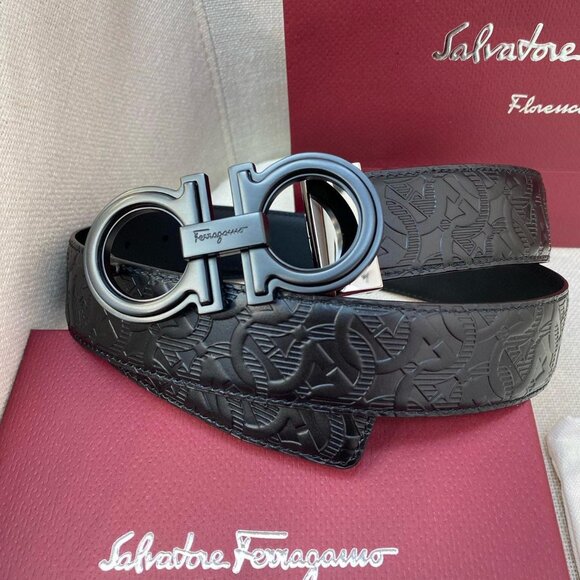 Premium Textured Ferragamo Gancini Belt - Picture 1 of 7